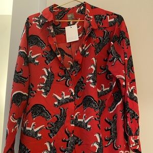 ASOS Red Cheetah Blouse